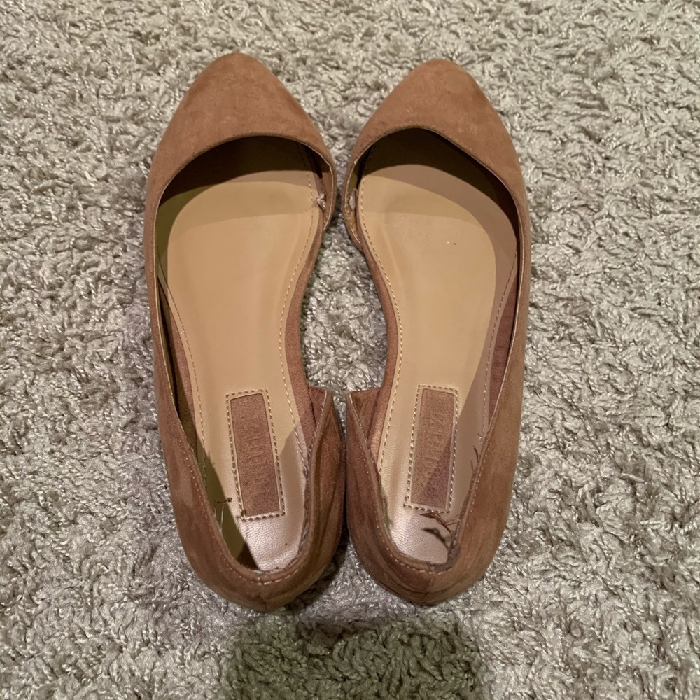 Suede flats, worn once